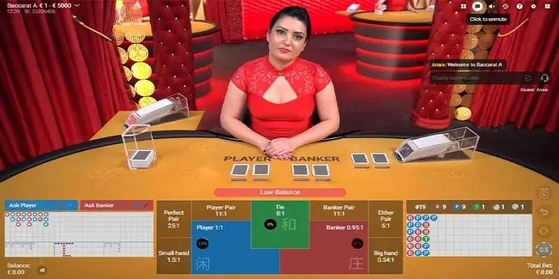 Game Baccarat cực quen thuộc tại casino của BET88